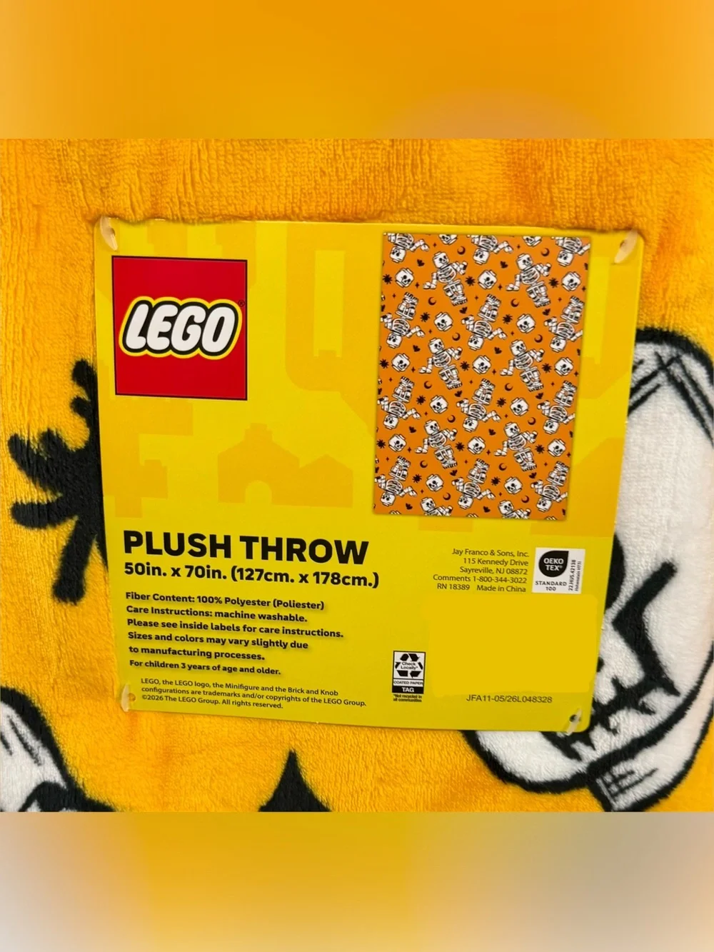 lego halloween plush blanket throw